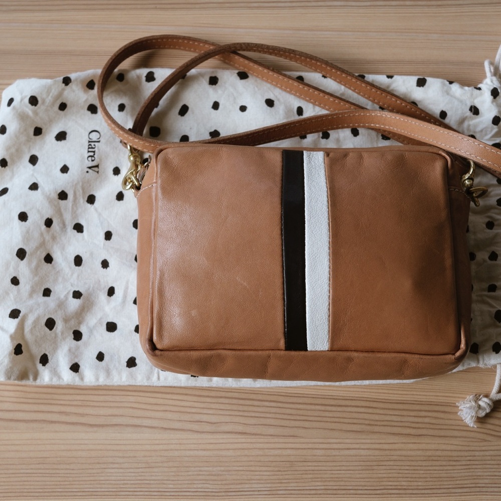 Clare V. Tan and Black Crossbody Bag